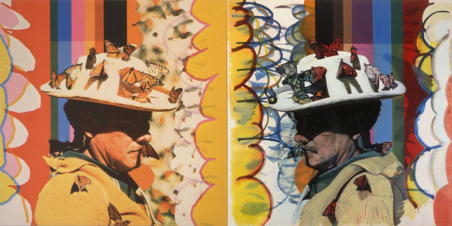 18. God Dog, 1997-1998, acrylic/tempera/oil/print/canvas, 200 x 400 cm