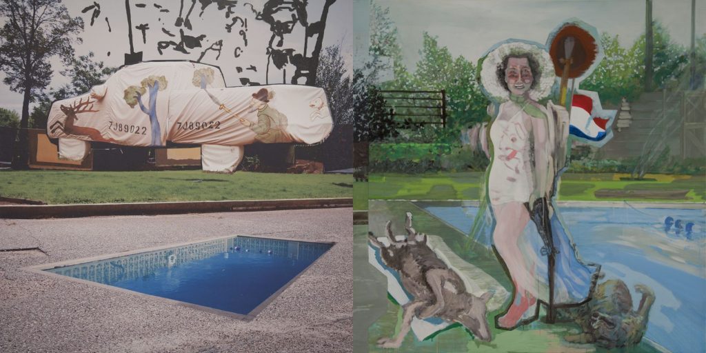 24. Hunted, 2009-2010, acrylic/tempera/oil/print/canvas, 200 x 400 cm