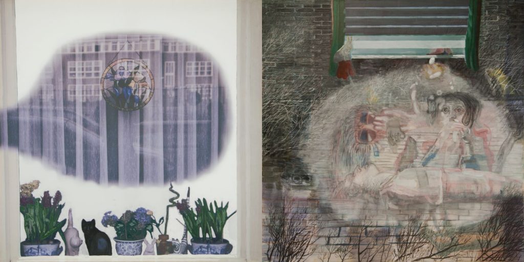 28. The Smoke Curtain, 2006-2007, charcoal/acrylic/tempera/oil/print/canvas, 200 x 400 cm